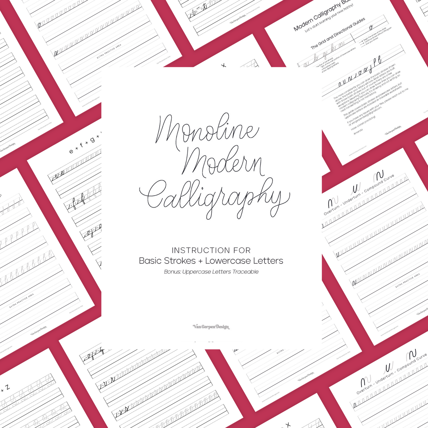 Monoline Modern Calligraphy Workbook
